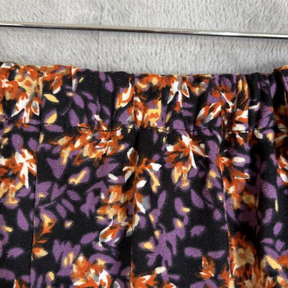 CJ Banks Skirt Womens 2X Dark Floral Purple Orange Fall Colors A-Line Midi Boho - Picture 5 of 10